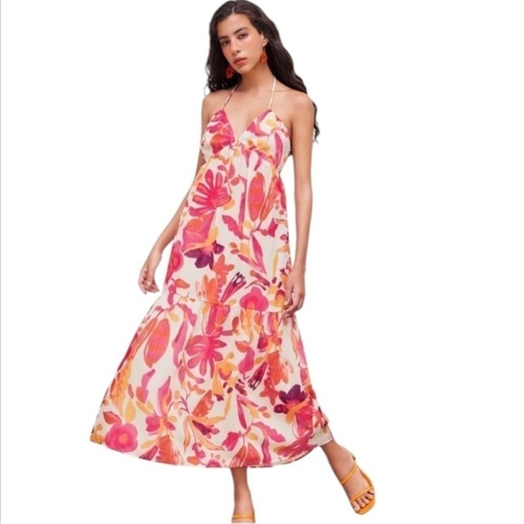 Zara Dresses & Skirts - New ZARA Long Multicolored Print Midi Dress